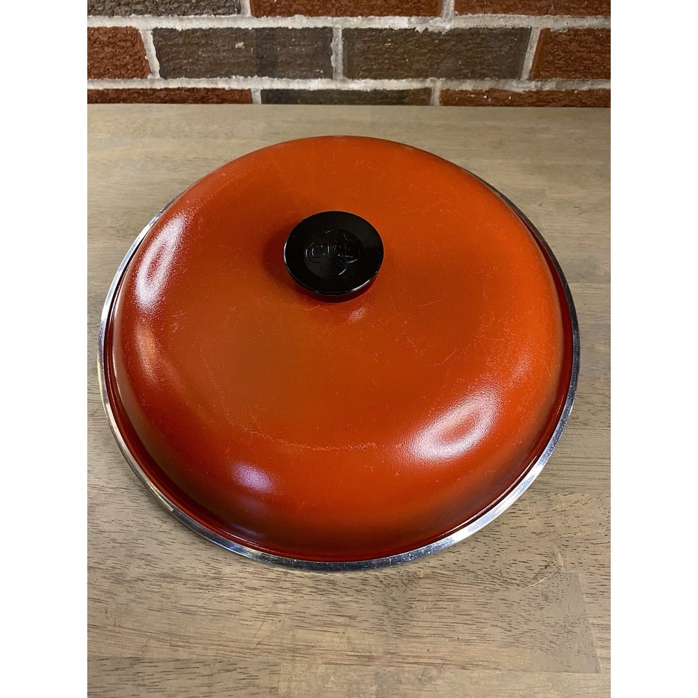Vintage Club Aluminum Poppy Red Replacement Dome Lid For 11.5" Fry Pan